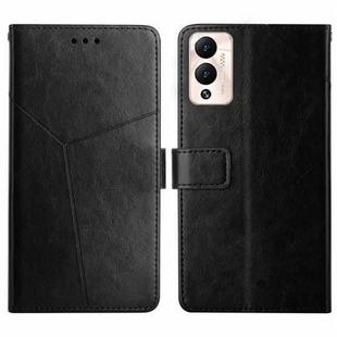For Infinix Hot 12 Play HT01 Y-shaped Pattern Flip Leather Phone Case(Black)