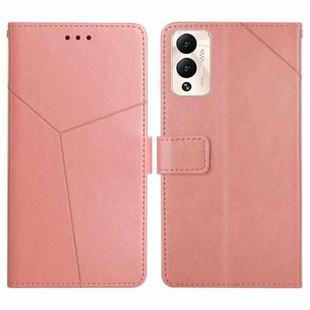 For Infinix Hot 12 Play HT01 Y-shaped Pattern Flip Leather Phone Case(Pink)