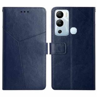 For Infinix Hot 12i HT01 Y-shaped Pattern Flip Leather Phone Case(Blue)