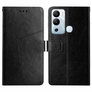 For Infinix Hot 12i HT01 Y-shaped Pattern Flip Leather Phone Case(Black)