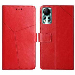 For Infinix Hot 11s NFC HT01 Y-shaped Pattern Flip Leather Phone Case(Red)
