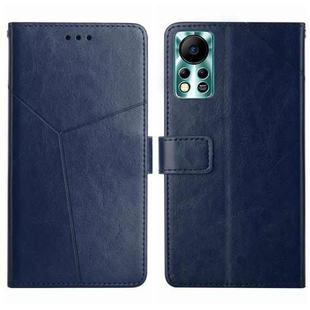 For Infinix Hot 11s NFC HT01 Y-shaped Pattern Flip Leather Phone Case(Blue)