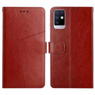 For Infinix Note 10 HT01 Y-shaped Pattern Flip Leather Phone Case(Brown)