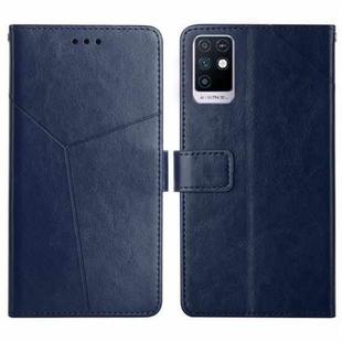 For Infinix Note 10 HT01 Y-shaped Pattern Flip Leather Phone Case(Blue)