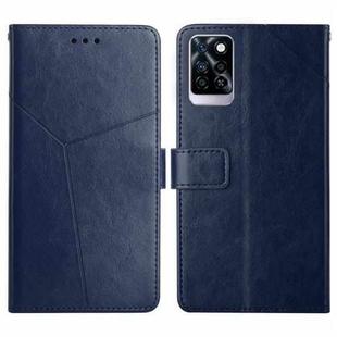 For Infinix Note 10 Pro HT01 Y-shaped Pattern Flip Leather Phone Case(Blue)