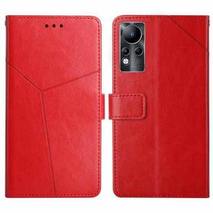For Infinix Note 11 HT01 Y-shaped Pattern Flip Leather Phone Case(Red)