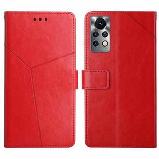 For Infinix Note 11 Pro HT01 Y-shaped Pattern Flip Leather Phone Case(Red)