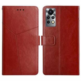 For Infinix Note 11 Pro HT01 Y-shaped Pattern Flip Leather Phone Case(Brown)