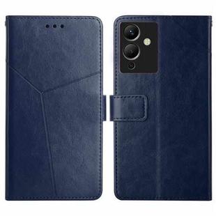 For Infinix Note 12 G96 HT01 Y-shaped Pattern Flip Leather Phone Case(Blue)