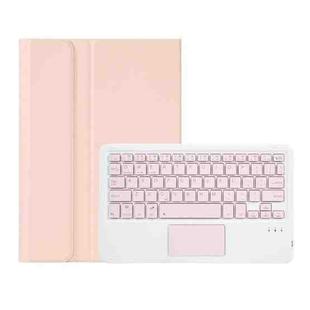 OP12-A Lambskin Texture Ultra-thin Bluetooth Keyboard Leather Case with Touchpad For OPPO Pad Air 10.4 inch(Pink)
