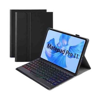 For Huawei MatePad Pro 11 2022 AHW12-BS Detachable Backlight Bluetooth Keyboard Tablet Leather Case(Black)