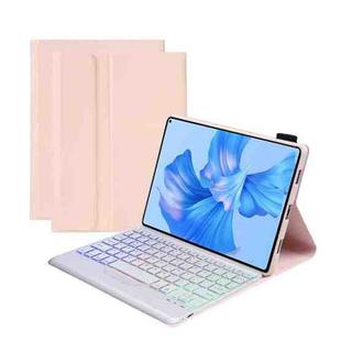 For Huawei MatePad Pro 11 2022 AHW12-BS Detachable Backlight Bluetooth Keyboard Tablet Leather Case(Pink)