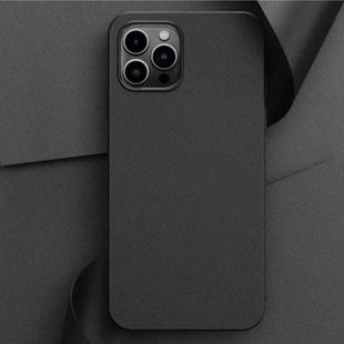 For iPhone 14 Pro Max Plain Skin Leather Phone Case (Black)