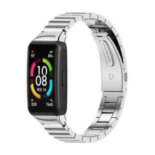 For Huawei Band 6 / Honor Band 6 / 7 Mijobs Bamboo Stainless Steel Metal Watch Band(Silver)