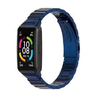 For Huawei Band 6 / Honor Band 6 Mijobs Bamboo Stainless Steel Metal Watch Band(Blue)