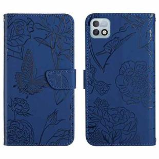 For Infinix Hot 10i/Smart 5 Pro HT03 Skin Feel Butterfly Embossed Flip Leather Phone Case(Blue)