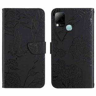 For Infinix Hot 10s/10T HT03 Skin Feel Butterfly Embossed Flip Leather Phone Case(Black)