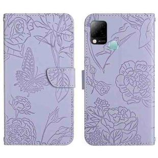 For Infinix Hot 10s/10T HT03 Skin Feel Butterfly Embossed Flip Leather Phone Case(Purple)