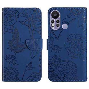 For Infinix Hot 11s HT03 Skin Feel Butterfly Embossed Flip Leather Phone Case(Blue)