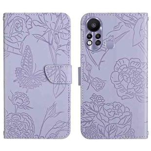 For Infinix Hot 11s HT03 Skin Feel Butterfly Embossed Flip Leather Phone Case(Purple)