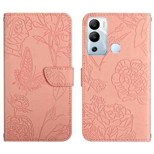 For Infinix Hot 12i HT03 Skin Feel Butterfly Embossed Flip Leather Phone Case(Pink)