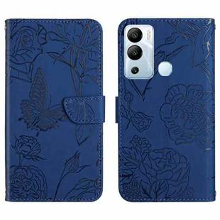 For Infinix Hot 12i HT03 Skin Feel Butterfly Embossed Flip Leather Phone Case(Blue)