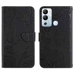 For Infinix Hot 12i HT03 Skin Feel Butterfly Embossed Flip Leather Phone Case(Black)