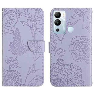 For Infinix Hot 12i HT03 Skin Feel Butterfly Embossed Flip Leather Phone Case(Purple)