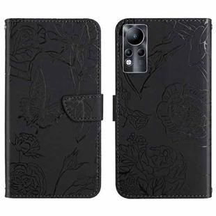 For Infinix Note 11 HT03 Skin Feel Butterfly Embossed Flip Leather Phone Case(Black)