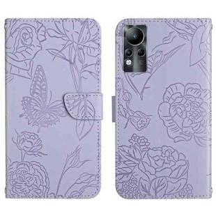 For Infinix Note 11 HT03 Skin Feel Butterfly Embossed Flip Leather Phone Case(Purple)