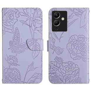 For Infinix Note 12 G96 HT03 Skin Feel Butterfly Embossed Flip Leather Phone Case(Purple)