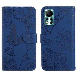 For Infinix Hot 11s NFC HT03 Skin Feel Butterfly Embossed Flip Leather Phone Case(Blue)