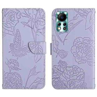 For Infinix Hot 11s NFC HT03 Skin Feel Butterfly Embossed Flip Leather Phone Case(Purple)