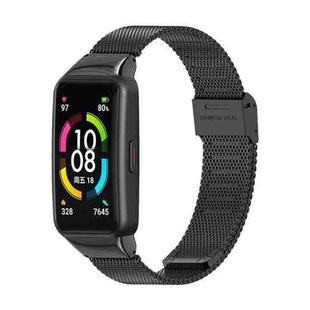 For Huawei Band 6 / Honor Band 6 Mijobs Breathable Nylon Watch Band(Black 1)