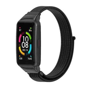 For Huawei Band 6 / Honor Band 6 / 7 Mijobs Breathable Nylon Watch Band(Black)