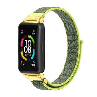 For Huawei Band 6 / Honor Band 6 / 7 Mijobs Breathable Nylon Watch Band(Bright Gold)