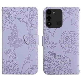 For Tecno Spark Go 2022 HT03 Skin Feel Butterfly Embossed Flip Leather Phone Case(Purple)