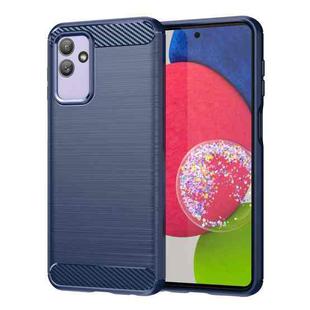 For Samsung Galaxy M13 5G Brushed Texture Carbon Fiber TPU Phone Case(Blue)
