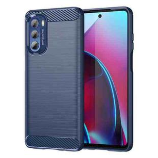 For Motorola Moto G Stylus 5G 2022 Brushed Texture Carbon Fiber TPU Phone Case(Blue)