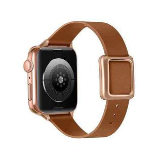 Magnetic Rose Gold Square Buckle Watch Band For Apple Watch Ultra 49mm&Watch Ultra 2 49mm / Series 9&8&7 45mm / SE 3&SE 2&6&SE&5&4 44mm / 3&2&1 42mm(Brown)