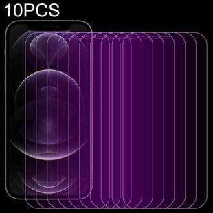 For iPhone 12 / 12 Pro 10pcs Purple Light Eye Protection Tempered Glass Film
