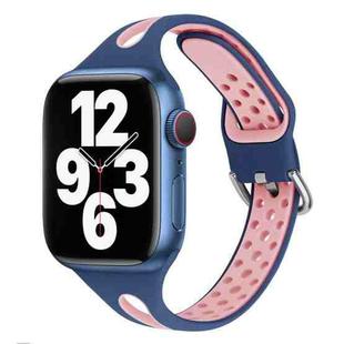 Water Drop Silicone Watch Band For Apple Watch Ultra 49mm / Series 8&7 45mm / SE 2&6&SE&5&4 44mm / 3&2&1 42mm(Sea Blue and Pink)