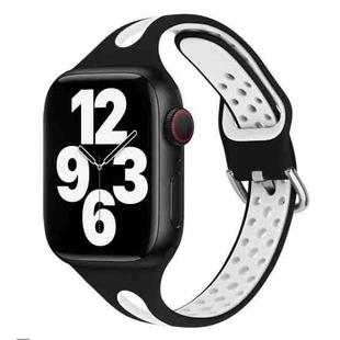 Water Drop Silicone Watch Band For Apple Watch Ultra 49mm&Watch Ultra 2 49mm / Series 9&8&7 45mm / SE 3&SE 2&6&SE&5&4 44mm / 3&2&1 42mm(Black and White)