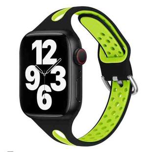 Water Drop Silicone Watch Band For Apple Watch Ultra 49mm&Watch Ultra 2 49mm / Series 9&8&7 45mm / SE 3&SE 2&6&SE&5&4 44mm / 3&2&1 42mm(Black and Fluorescent Yellow)
