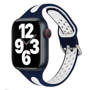 Water Drop Silicone Watch Band For Apple Watch Ultra 49mm&Watch Ultra 2 49mm / Series 9&8&7 45mm / SE 3&SE 2&6&SE&5&4 44mm / 3&2&1 42mm(Midnight Blue and White)
