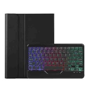OP12-BS Lambskin Texture Ultra-thin Bluetooth Keyboard Leather Case with Backlight For OPPO Pad Air 10.4 inch(Black)