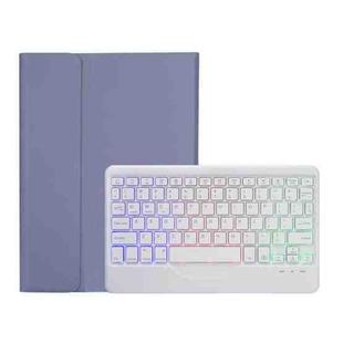 OP12-BS Lambskin Texture Ultra-thin Bluetooth Keyboard Leather Case with Backlight For OPPO Pad Air 10.4 inch(Purple)