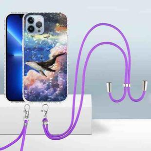 For iPhone 13 Pro 2.0mm Airbag Shockproof TPU Phone Case with Lanyard (Whale)