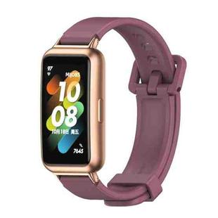 For Huawei Band 7 / 7 NFC MIJOBS Breathable Silicone Watch Band(Wine Red Rose Gold)