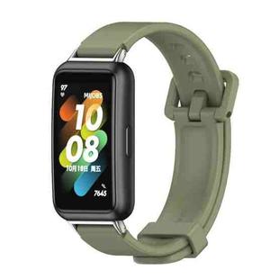 For Huawei Band 7 / 7 NFC MIJOBS Breathable Silicone Watch Band(Army Green Silver)